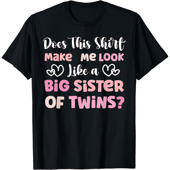 Big Sister Girls T-Shirt, Short Sleeve Cotton Graphic Tee