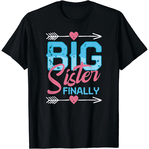 Big Sister Girls T-Shirt, Short Sleeve Cotton Graphic Tee