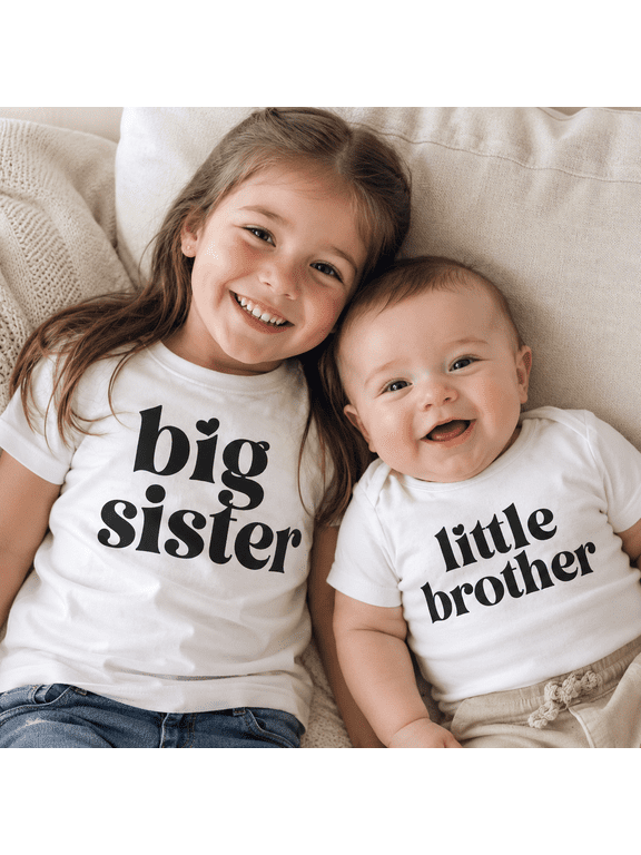 Big Sister Little Brother Shirt, Matching Family Shirts, Sibling Announcement Outfit, New Brother Gift, Birthday Gift for Sister and Brother