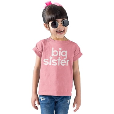 Adorable 'I'm The Big Sister' Short Sleeve T-Shirt For Little Girls - Perfect Gift From Newborn To 5-6 Years