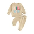 thumbnail image 1 of Big Sister Little Sister Matching Outfit Toddler Baby Girl Long Sleeve Sweatshirt Tops Pants Sets Kids Fall Spring Clothes, 1 of 7
