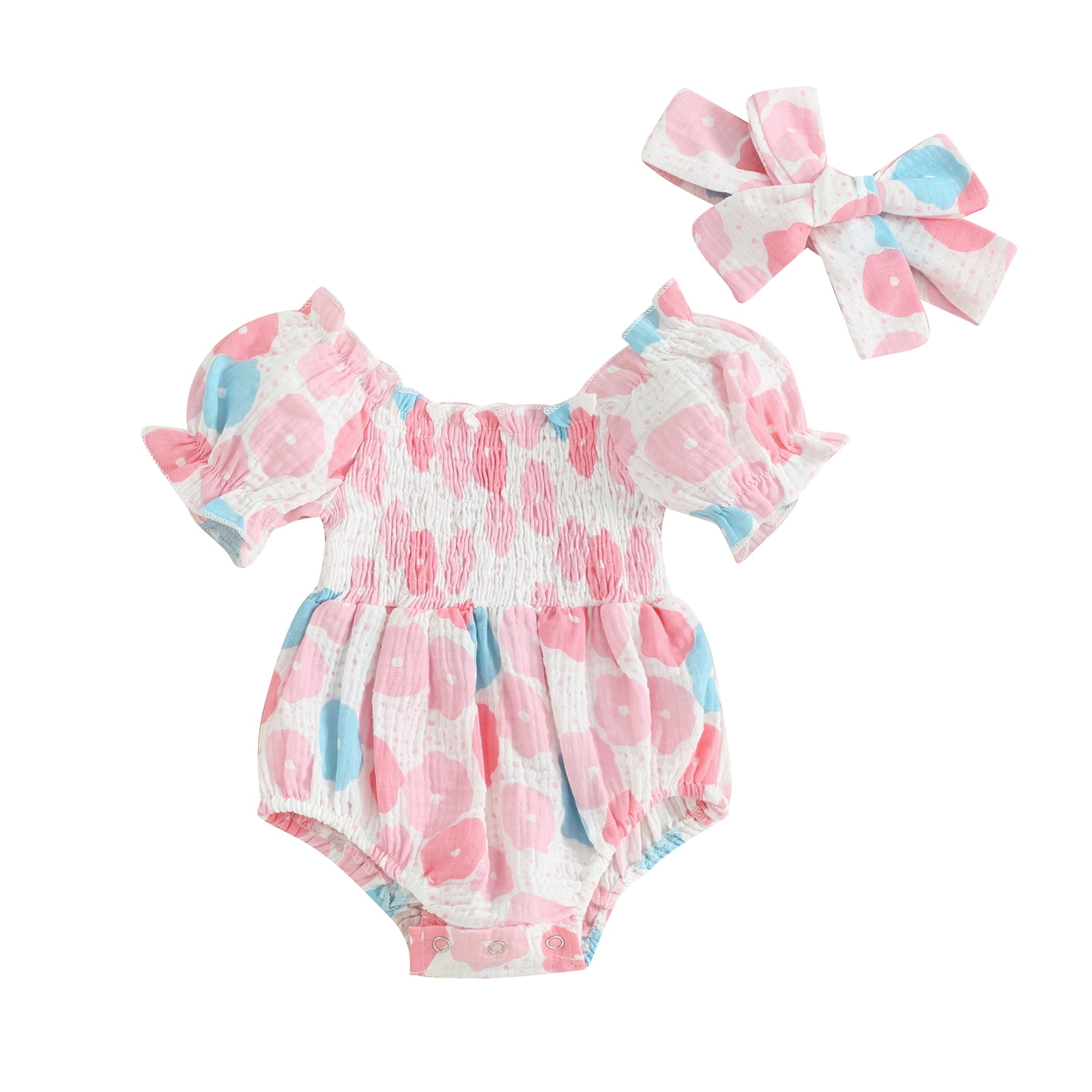 Princess Ariel Little Mermaid Baby Girl Romper & Headband Set - White Ruffle Outfit