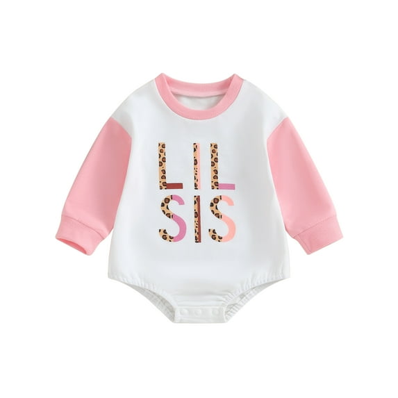 Big Sister Little Sister Matching Outfit Toddler Newborn Baby Girl Letter Romper/Sweatshirt Fall Clothes