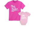 thumbnail image 1 of Big Sister Little Sister Matching Outfits Shirt Gifts Girls Newborn Baby Set Girls Shirt Wow pink / Baby Pink Kids Shirt 4T / Baby 6M, 1 of 8