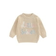 thumbnail image 1 of Big Sister Little Sister Matching Outfits Toddler Baby Girl Chunky Knit Sweater Warm Knitted Sweatshirt Fall Winter Clothes, 1 of 7