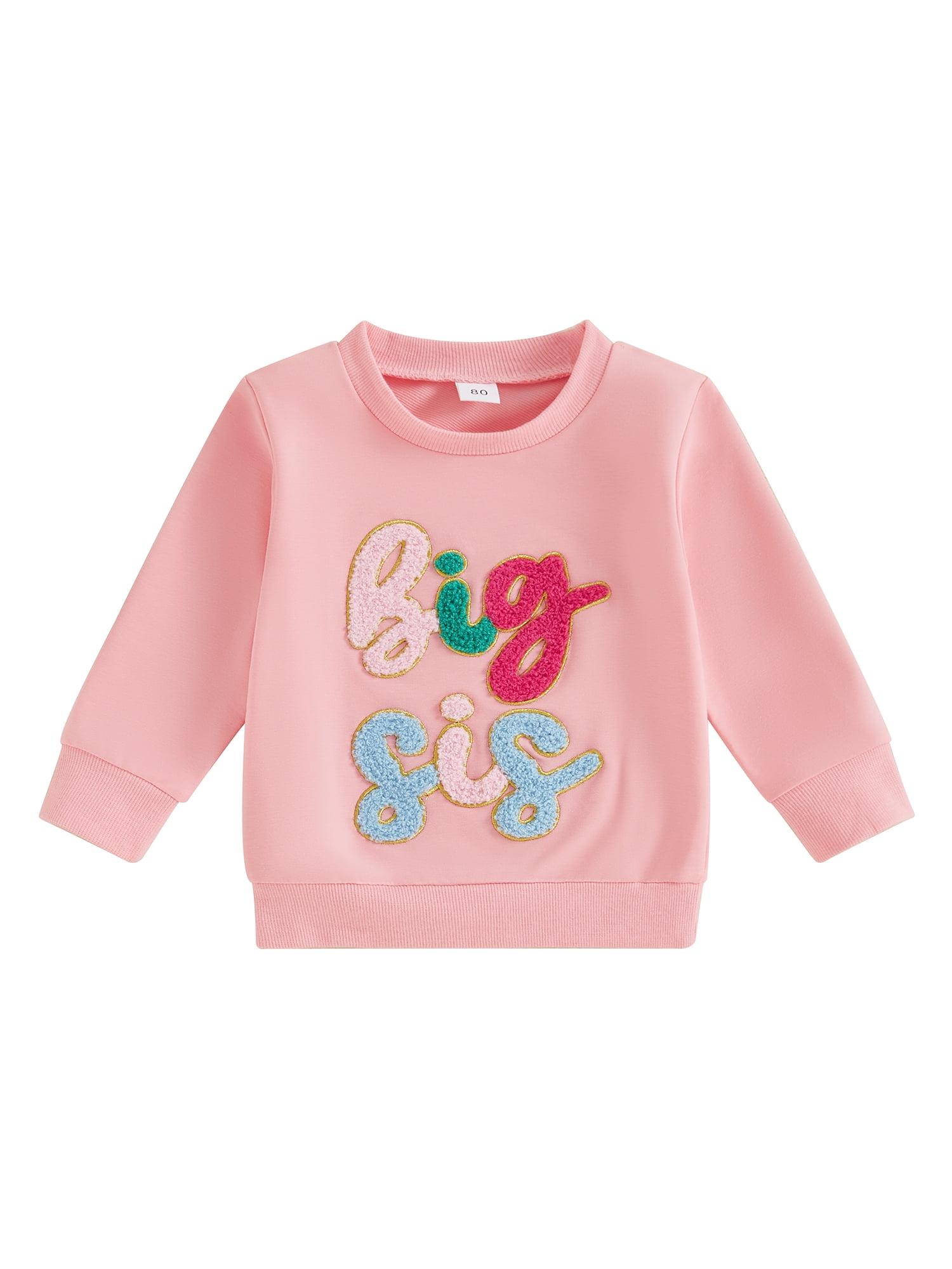 GOOCHEER Big Sister / Little Sister Matching Romper - Baby Girl Long Sleeve Crewneck Sweatshirt Outfit - View #2