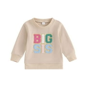 CHENGJI CHENGCHUAN Big Sister Little Sister Matching Sweatshirts Romper 6M 12M 18M 24M 3Y 4Y Toddler Newborn Baby Girl Long Sleeve T-Shirts