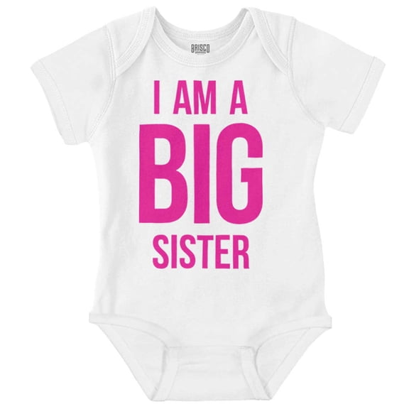 Big Sister Older Sibling Family Bodysuit Jumper Girls Infant Baby Brisco Brands 12M