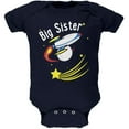 thumbnail image 1 of Big Sister Outer Space Rocket Soft Baby One Piece Navy 3-6 M, 1 of 1