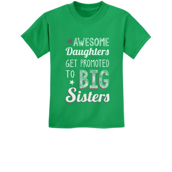 Big Sister Promotion Tstars Girls T-Shirt - Comical Design, Perfect Gift for Daughters, Birth & Pregnancy Announcements, High-Quality Print, Excellent for Birthdays and Special Occasions