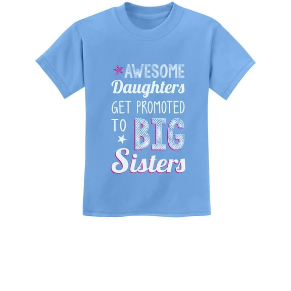 Big Sister Promotion Tstars Girls T-Shirt - Comical Design, Perfect Gift for Daughters, Birth & Pregnancy Announcements, High-Quality Print, Excellent for Birthdays and Special Occasions
