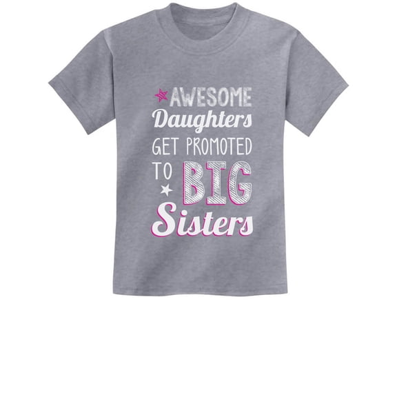 Big Sister Promotion Tstars Girls T-Shirt - Comical Design, Perfect Gift for Daughters, Birth & Pregnancy Announcements, High-Quality Print, Excellent for Birthdays and Special Occasions