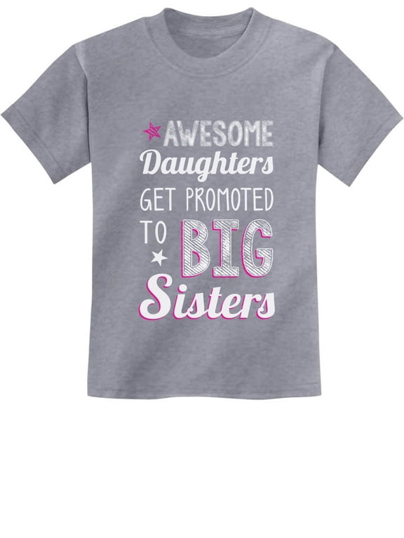 Big Sister Promotion Tstars Girls T-Shirt - Comical Design, Perfect Gift for Daughters, Birth & Pregnancy Announcements, High-Quality Print, Excellent for Birthdays and Special Occasions