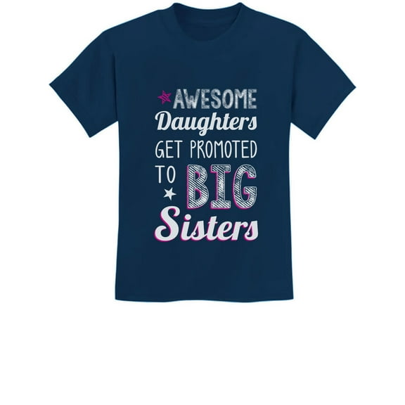Big Sister Promotion Tstars Girls T-Shirt - Comical Design, Perfect Gift for Daughters, Birth & Pregnancy Announcements, High-Quality Print, Excellent for Birthdays and Special Occasions