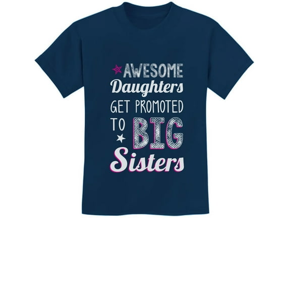 Big Sister Promotion Tstars Girls T-Shirt - Comical Design, Perfect Gift for Daughters, Birth & Pregnancy Announcements, High-Quality Print, Excellent for Birthdays and Special Occasions