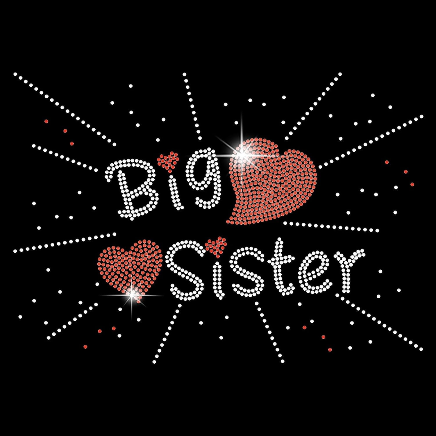 Big Sister Rhinestone Iron on Hotfix Transfer Decal Bling Clothing ...