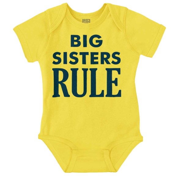 Big Sister Rule Older Sis Family Love Bodysuit Jumper Girls Infant Baby Brisco Brands 12M
