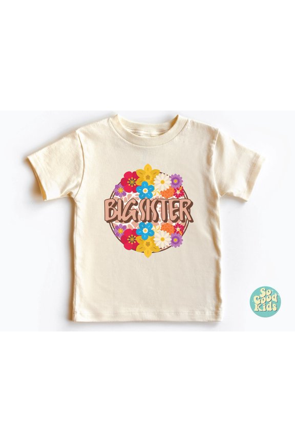Big Sister Shirt, Big Sister Kids Shirt, Baby Announcement Kids Shirt, Big Sis Flowers Shirt, Toddler Shirt, Colorful Big Sis Shirt, New Born, Baby Shower Gift, New Parents Gift