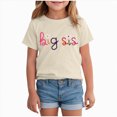 thumbnail image 1 of Big Sister Shirts Toddler Baby Girl Embroidered Promoted to Big Sis Announcement T-Shirt Short Sleeve Tee Tops, 1 of 4