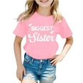 thumbnail image 1 of Big Sister Shirts for Girls Size 10-12 Toddler Little Sister Shirts Short Sleeve Casual Round Neck Pullover Tops Summer Kids Clothes Pink 10-11 Years, 1 of 3