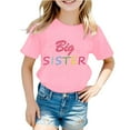 thumbnail image 1 of Big Sister Shirts for Girls Stylish Casual Letter Printed Short Sleeve Adorable T Shirt Top Size 10 Y-12 Y, 1 of 3