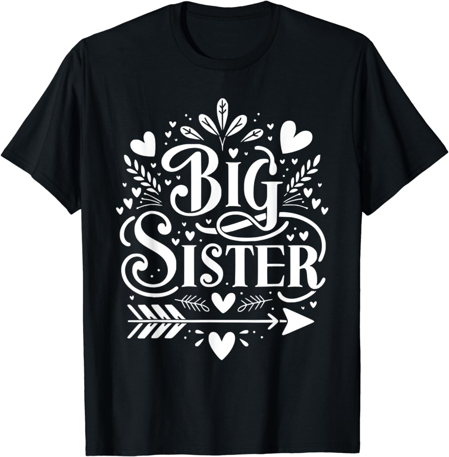Big Sister Sibling Baby Shower Girls Women Best Big Sister TShirt