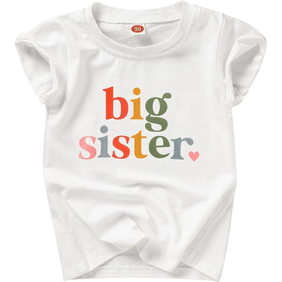 Big Sister T-Shirt for Kids Girls Casual Graphic Tee