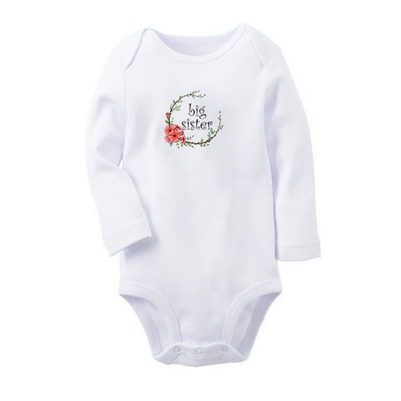 Big Sister Twins Babies Rompers, Newborn Baby Unisex Bodysuits, Infant Jumpsuits, Toddler 0-12 Months Kids Long Sleeves Oufits (White, 6-12 Months)