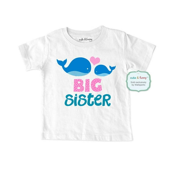 Big Sister Whales (design1) - wallsparks cute & funny Brand - Soft Infant & Toddler Shirt