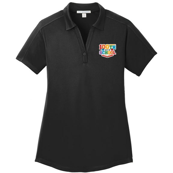Big Size 100th Day Of School Phrase Diamond Jacquard Polo Graphic Shirt - Black 5XL