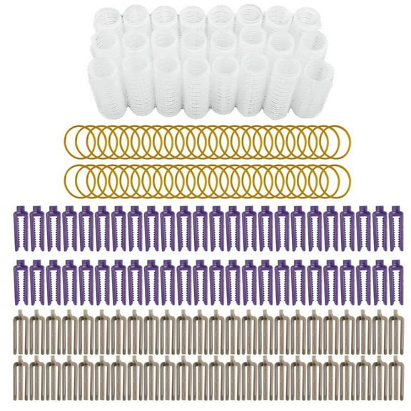 Big Size 24Pcs/Set Salon Nylon Hook & Loop Hair Rollers Set Hair Root Perm Rods Bars Curlers with Clips & Rubber Bands
