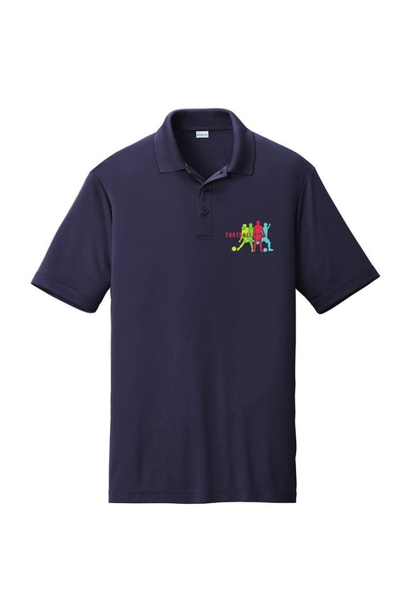 Big Size 4 shades of Football Graphic Design PosiCharge Competitor Polo Tee Shirt - True Navy 2XL