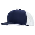 thumbnail image 1 of Big Size 5 Panels Mesh Flat Bill Snapback - Navy White XL-3XL, 1 of 5
