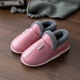Big Size 50 51 Men Women Slippers Winter Warm Pu Leather Waterproof