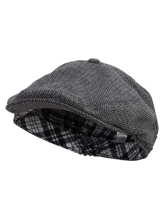 Big Size 6 Panel Herringbone Applejack Ivy Cap - Charcoal XL-2XL