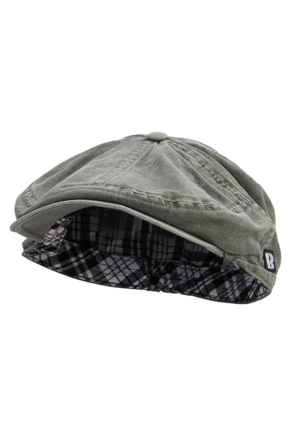 Big Size 6 Panel Pigment Dyed 8 Quarter Applejack Ivy Cap - Olive XL-2XL