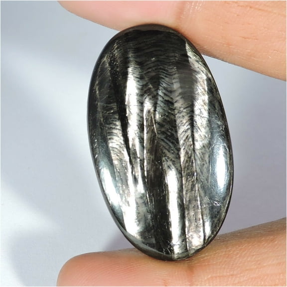 Big Size 61.60Cts Genuine Purple Flash Hypersthene Oval Cabochon Gemstone