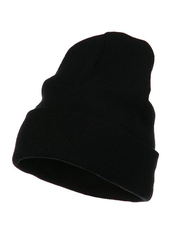 Big Size Acrylic Long Beanies - Black XL-3XL
