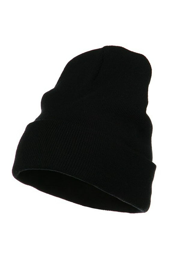Big Size Acrylic Long Beanies - Black XL-3XL