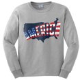 thumbnail image 1 of Big Size America Country Silhouette Ultra Cotton Long Sleeve Graphic Shirt - Ash XL, 1 of 2