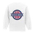 thumbnail image 1 of Big Size American Badge Logo Long Sleeve Pocket Graphic Shirt - White 2XLT, 1 of 2