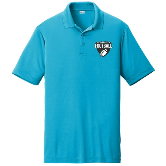Big Size American Football Graphic Design Men's Big Size PosiCharge Competitor Polo Tee Shirt - Atomic Blue 3XL