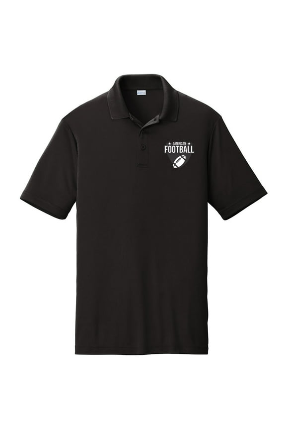 Big Size American Football Graphic Design Men's Big Size PosiCharge Competitor Polo Tee Shirt - Black 4XL