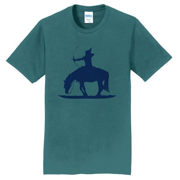 Big Size American Hunter Graphic Men's Fan Favorite Crew Neck Tee Shirt - Marine Green XL