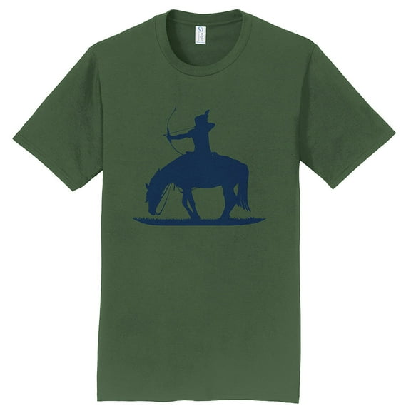 Big Size American Hunter Graphic Men's Fan Favorite Crew Neck Tee Shirt - Olive 5XL
