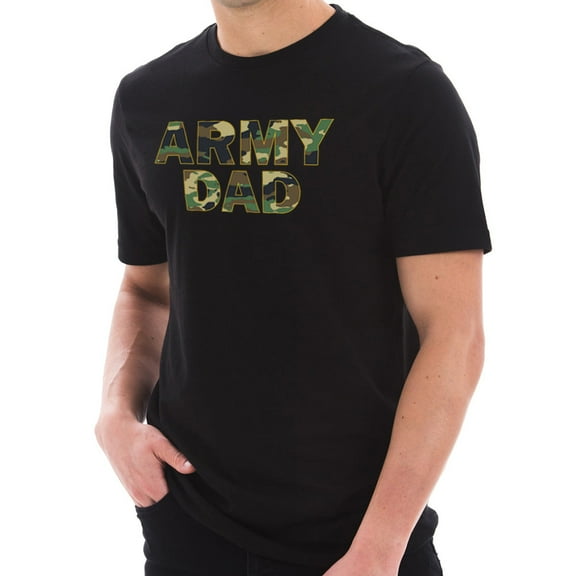 Big Size Army Dad Camo Graphic Design Short Sleeve Cotton Jersey T-Shirt - Black 2XL