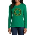 thumbnail image 1 of Big Size Autumn Wreath Women's Port & Company Long Sleeve Cotton T-Shirt - Kelly 3XL, 1 of 2