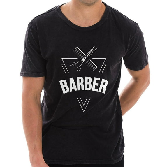 Big Size Barber Unisex Ring Spun Cotton Vintage Short Sleeve Crewneck Tee Shirt - Vintage Black XL