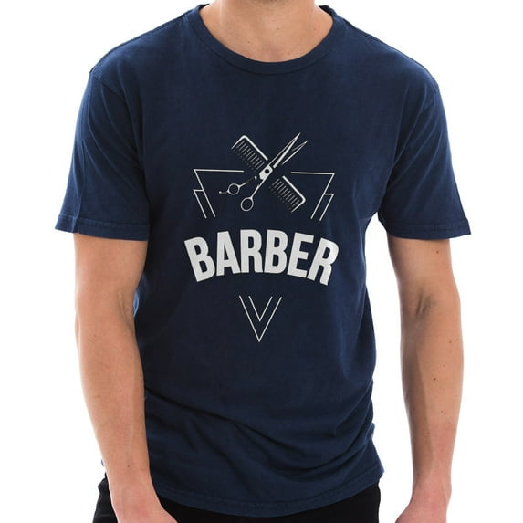 Big Size Barber Unisex Ring Spun Cotton Vintage Short Sleeve Crewneck Tee Shirt - Vintage Denim 2XL