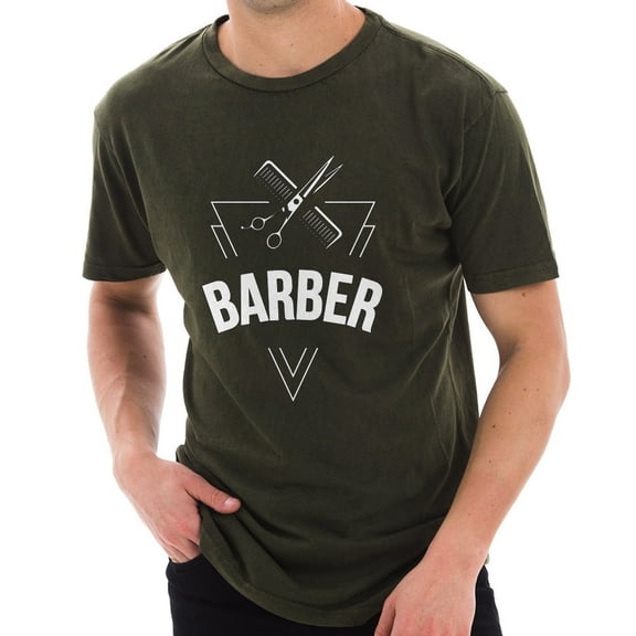 Big Size Barber Unisex Ring Spun Cotton Vintage Short Sleeve Crewneck Tee Shirt - Vintage Olive XL